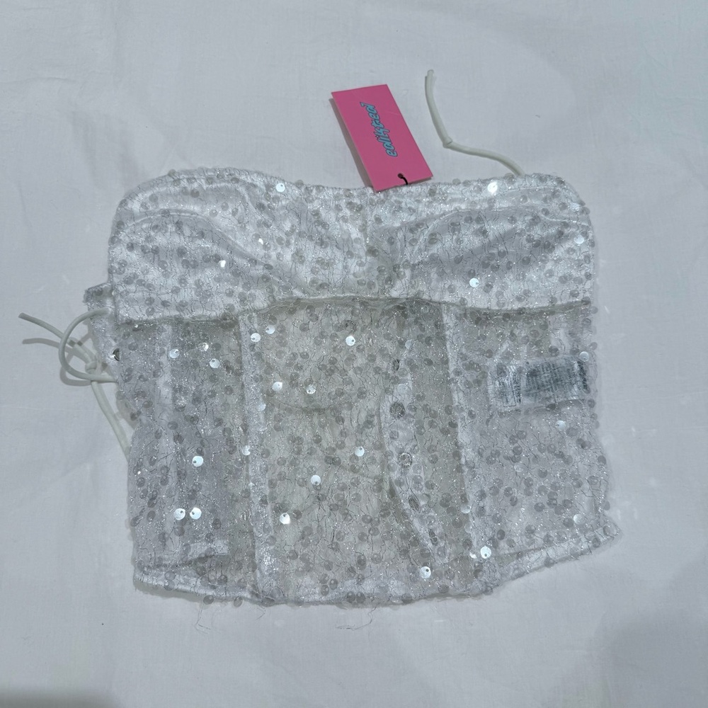 Edikted Silver Sequin Corset